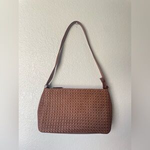 Fossil hand bag purse woven brown